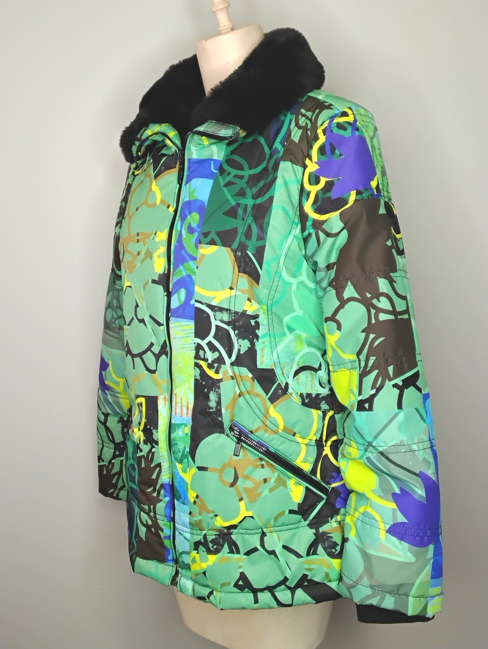 Dolcezza "Digital Geometry Green" Jacket NWT